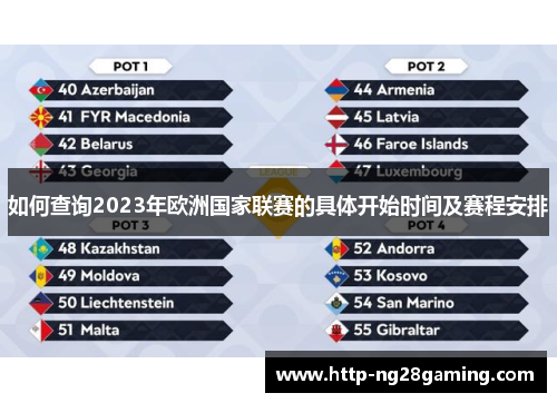 如何查询2023年欧洲国家联赛的具体开始时间及赛程安排 如何查询2023年欧洲国家联赛的具体开始时间及赛程安排